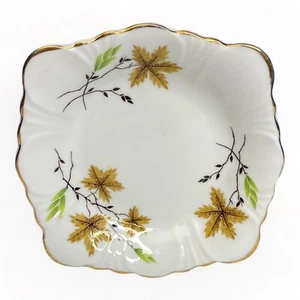 Placa cuadrada de 4,5" con adorno de oro de China de hueso fino Vancouver BC joyería Reino Unido - Imagen 1 de 5