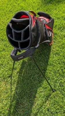 Ogio 7-Way Divider Golf Stand Bag Black Red 6 Pockets W/Rain Cover Benet Academy - Image 1 of 4