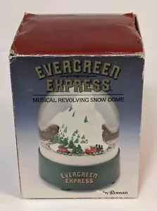 Cupola di neve girevole musicale Evergreen Express di Roman, ottime condizioni - Foto 1 di 10
