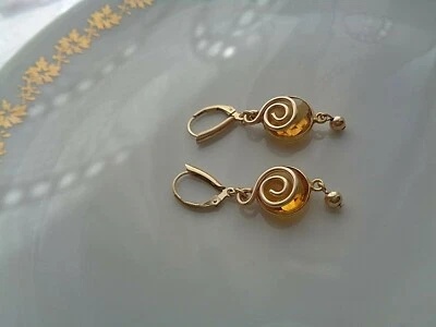 Gold Ohrringe mit Citrin-Quarz, Gold Filled  - Bild 1 von 4