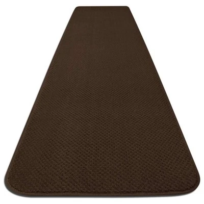 SKID-RESISTANT CARPET RUNNER hall area rug floor mat CHOCOLATE BROWN - Image 1 of 4