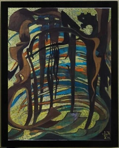 Gouache COMPOSITION Signé G. VON DER LOO - Imagen 1 de 5