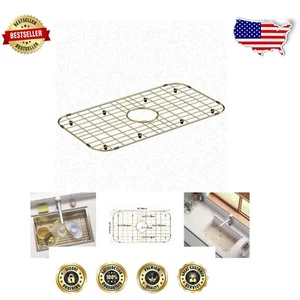 Elegant Kitchen Sink Grate - Scratch-Resistant Stainless Steel Grid 26"L x 14"W - Picture 1 of 8
