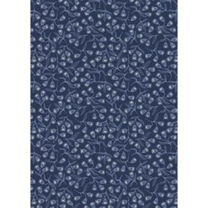 $9 Per Yard ENCHANTED Flowers Blue/Silver Metallic Quilt Fabric Lewis & Irene - Picture 1 of 1