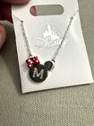 Disney Parks Minnie Mouse Icon Letter M  Silver Color Necklace Child Size NEW