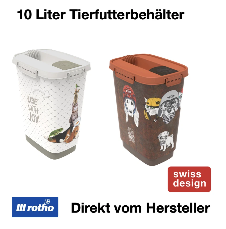 Rotho Cody 10L Tierfutterbehälter Katzen Hunde Futter Dose geruchsdicht Schütte - Bild 1 von 1