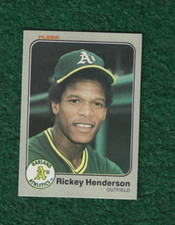 RICKEY HENDERSON - MLB HOF - 1983 FLEER - ERROR CARD # 519 - OAKLAND ATHLETICS