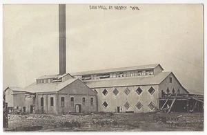 1911 Neopit, Wisconsin - REAL PHOTO Saw Mill - Vintage Historic Postcard - Picture 1 of 2