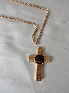 Jeane Dixon Kreuz Halskette Anhänger mit Sternzeichen Astrolody Gold Krebs 22" Kette - Bild 1 von 6