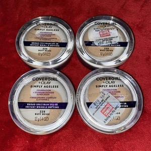 4 PACK COVERGIRL & Olay Simply Ageless Foundation 225 BUFF BEIGE, Lot Sealed - Picture 1 of 1