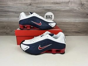 **Nike Shox R4 USA Midnight Navy Red White HQ1988 400 NEW Men's All Sizes - Picture 1 of 10