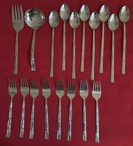 Lifetime Cutlery Vintage stainless steel Bamboo pattern flatware mixed lot of 18 - Picture 1 of 9