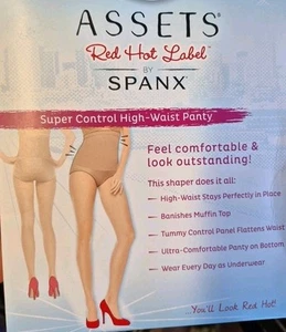 Assets Red Hot Spanx Super Control High Waist Panty Plus Size 7/G Nude Shapewear - Picture 1 of 3