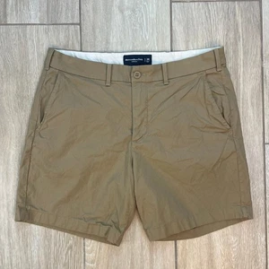 Abercrombie & Fitch Herren Stretch Chino Shorts Khaki Größe 34 7” Schrittlänge - Bild 1 von 8