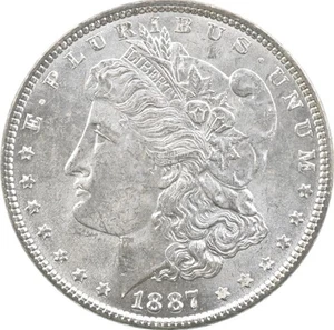1887 Morgan Silver Dollar Vam 5 Double Date 1887/1887 *5095 - Picture 1 of 3