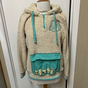 Animal Crossing BoxLunch Sherpa Polar 1/4 Cremallera Pullover Sudadera con Capucha Chaqueta L - Imagen 1 de 7