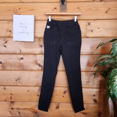 Quacker Factory DreamJeannes Pull-On Slim Skinny Stretchy Black Jeggings Sz XXS - Image 1 of 4