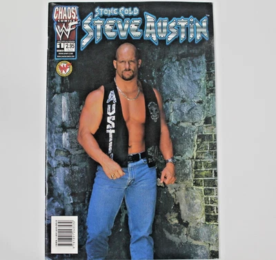 1999 Chaos WWF WWE Wrestling Stone Cold Steve Austin Comic Book Issue 1 HOF  - Image 1 of 2