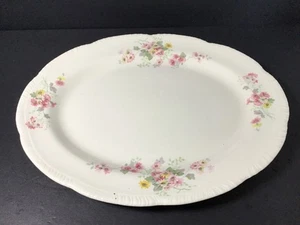 Homer Laughlin Platter, 13-1/2" L X 11" W PINK FLOWERS #K45 N 8 - Picture 1 of 5