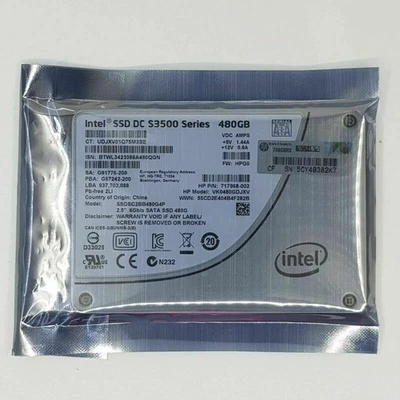 Intel 480GB SSD DC S3500 6Gb/s 2.5INCH SATA SSD SSDSC2BB480G4P Solid State Drive - Image 1 of 2