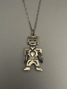 WM Co Kachina Hoop Dancer Navajo Pendant Sterling w/ 18” Sterling Necklace - Picture 1 of 6