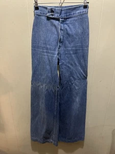 RARE Vintage 70s Wrangler High Rise Bell Bottom Jeans Women’s 9/10 Blue Denim - Picture 1 of 8