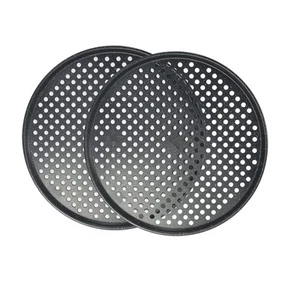 14 inch Pizza Pan with holes 2 pack perforated huge Pizza Tray Carbon Steel C... - Picture 1 of 5