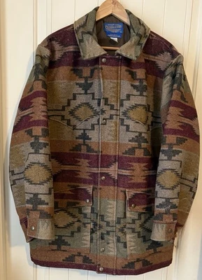 Vtg Pendleton Mens High Grade Western Aztec Wool Thinsulate USA Sz L Distressed - Image 1 of 4