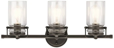 Kichler Brinley 24" Wide Olde Bronze 3-Light Bath Light - Image 1 of 2