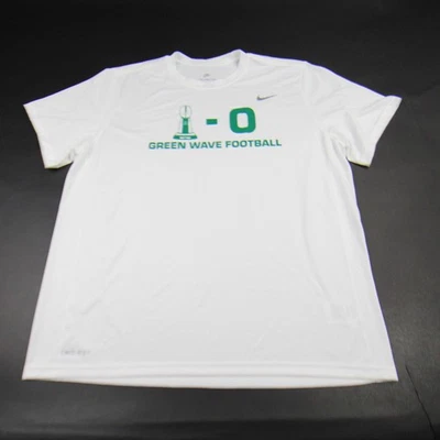 Tulane Green Wave Nike Dri-Fit Short Sleeve Shirt Men's White Used - Image 1 of 4
