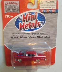 CMW Mini Metals #30243A 1959 Ford Fairlane Custom 300 4Dr Sedan Red Fire Chief - Picture 1 of 1