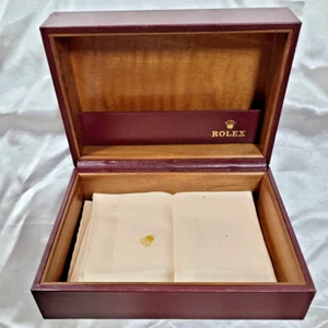 Caja de reloj Rolex genuina 53.00.08 caja de cuero sin caja de madera marrón solo rara - Imagen 1 de 23