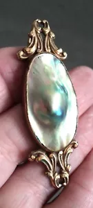 Antique ART NOUVEAU Baroque PEARL in 10K GOLD Long Ornate PENDANT 2.25" - Picture 1 of 8