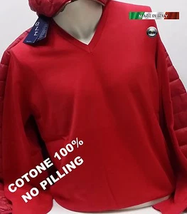 MAGLIA SCOLLO A PUNTA OIT COTONE NO PILLING 3 COLORI MIS. M L XL 2XL 3XL - Imagen 1 de 9