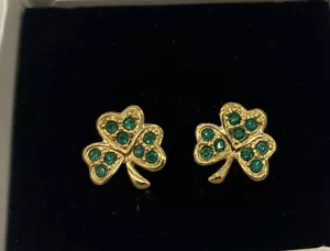 Orecchini trifoglio oro con strass - Foto 1 di 3