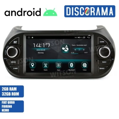 AUTORADIO ANDROID FIAT QUBO FIORINO NEMO BIPPER 2008-2017 STEREO AUTO TOUCH 7" - Immagine 1 di 4