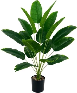 Artificial Bird of Paradise Plant, 3 Feet, 18 Trunks, Faux Palm Tree in Pot for - Picture 1 of 4