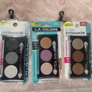 Lot of 3 LA COLORS Eye Shadow 3 Color Each Pretty Shades Cosmetics New - Picture 1 of 7