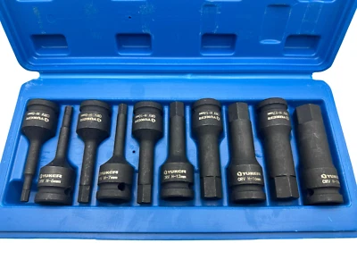1/2'' Drive Allen / Hex Key Bit Impact Socket Set H5 - H19 Metric Deep With Case - Image 1 of 4
