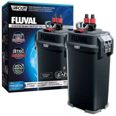 Fluval 407 External Power Filter Includes Media Aquarium Fish Tank Replaces 406 - Image 1 of 4