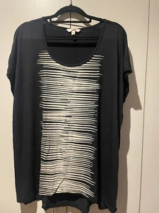 Jag Black And Cream Stripe T-shirt, Size S - Picture 1 of 4