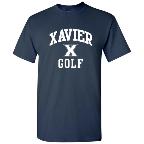 Xavier Musketeers Arch Logo Golf T-Shirt - Navy Cover