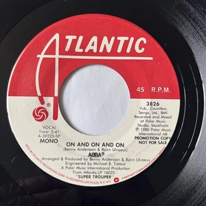 ABBA On And On And On (1980) White Label Promo ATLANTIC 45rpm w/Company Sleeve - Picture 1 of 6