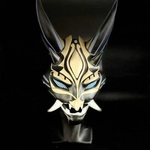 Game Genshin Impact 魈 Xiao Yakşa Full Mask Resin Mask Party Bar Cosplay Props  - Picture 1 of 9