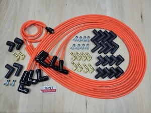 Ton's Universal Ceramic Spark Plug Wire Kit High Temperature Silicone Orange 90* - Picture 1 of 2