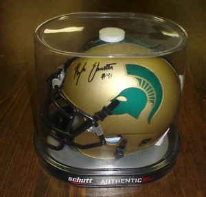 Mini casco de fútbol americano Schutt de Michigan State Spartans Kyler Elsworth bronce - Imagen 1 de 2