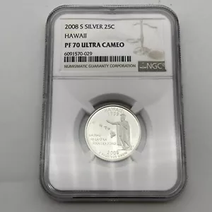 2008 S Silver Hawaii Quarter - NGC PF70 Ultra Cameo - Picture 1 of 2