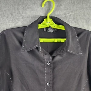 Ninety Woman Top Woman M Black Long Sleeve Button Cuffs MINOR FLAW - Picture 1 of 15