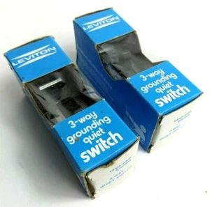 Leviton 1453-2SP seitlich verdrahtet & Quickwire Erdungsschraube 3-fach leiser Lichtschalter - Bild 1 von 8