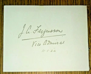 Vice- Admiral Sir James Andrew Fergusson (1871-1942) Autograph - Signed card - Picture 1 of 2